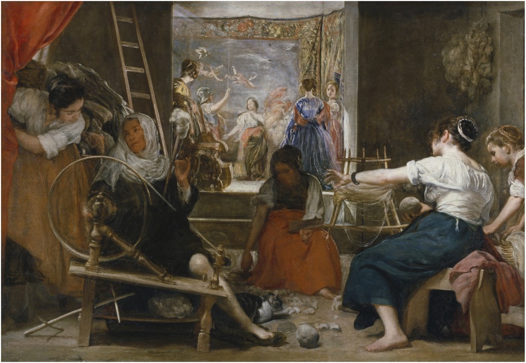 Diego Velázquez. Las hilanderas o La fábula de Aracne, 1655-60 . Madrid, Museo Nacional del Prado. Ejemplo de metapintura